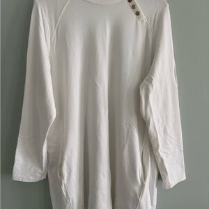 Susan Graver White Long Sleeve Tunic Top
